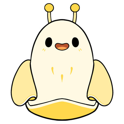 a yellow slug inside a banana peel