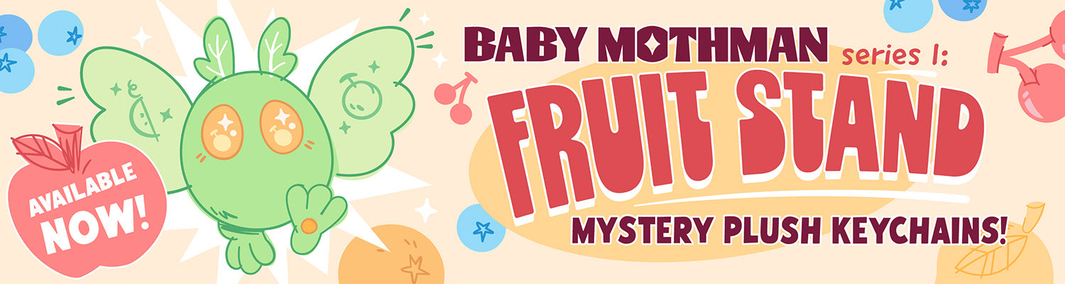 Mothman Blind Box series 1: fruit stand. Cute & collectible mystery plush keychains!